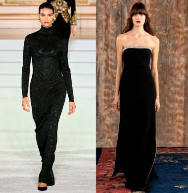 Длинные черные платья: модные фасоны и образы